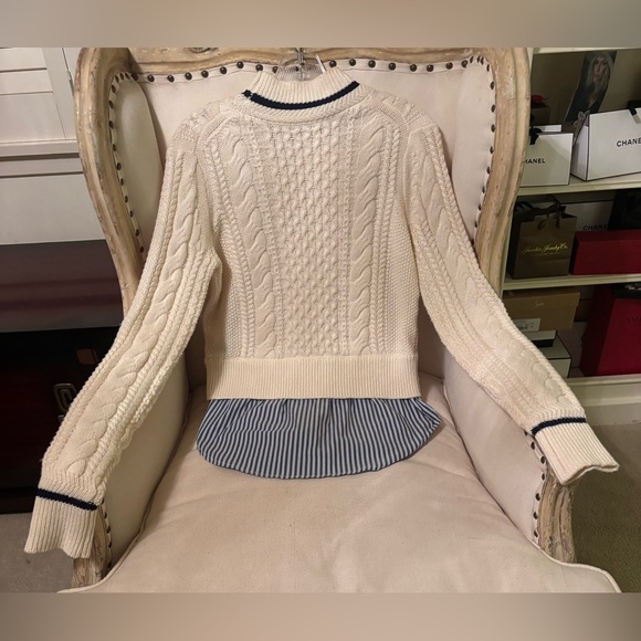 Veronica Beard cable knit mixed media sweater - Picture 14 of 14